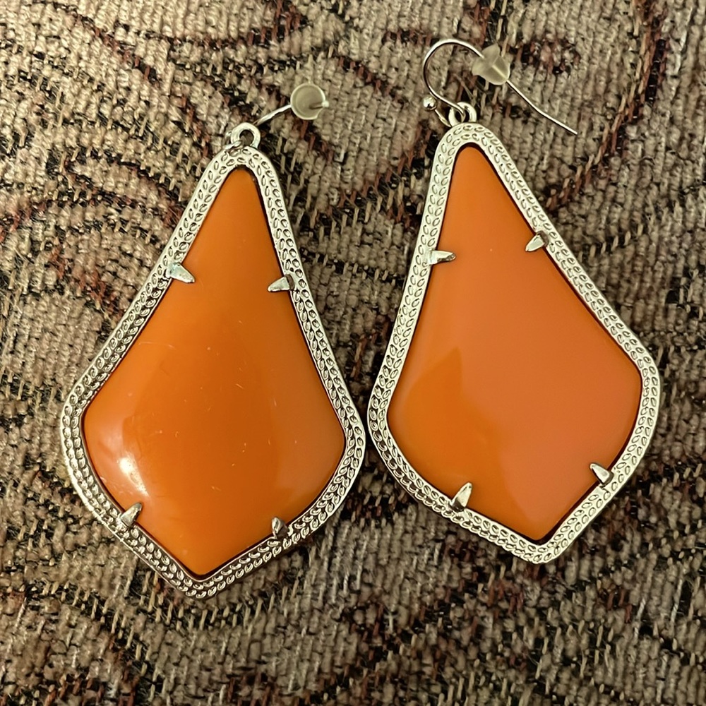 Kendra Scott orange and gold earrings